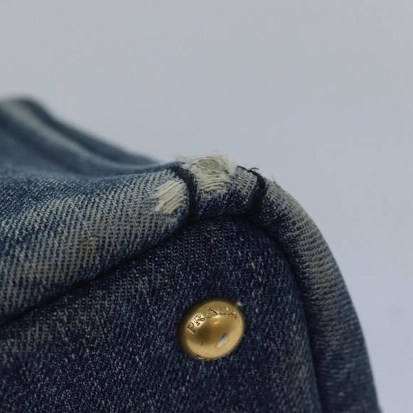 PRADA Canapa PM Hand Bag Denim Blue Auth yk13168 - Picture 9 of 16